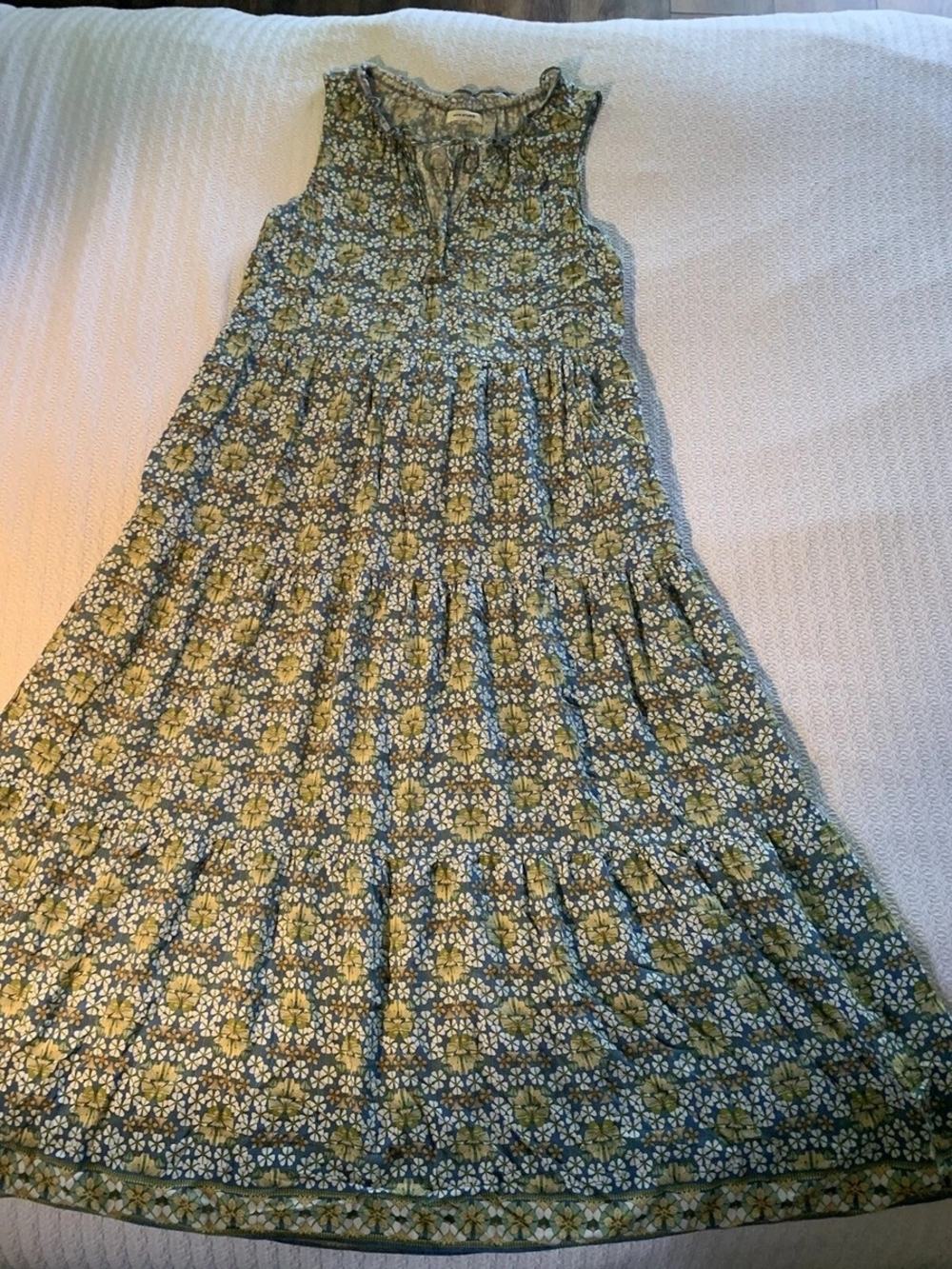 Max Studio Sleeveless Floral Maxi Dress in Blue and Green - Picture 11 of 12
